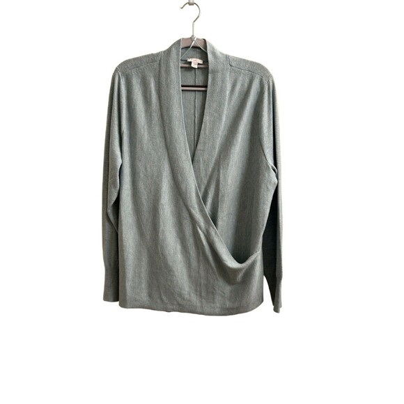 J. Jill Sweaters - J Jill Women’s Faux Wrap Sweater Womens Cozy Pastel Blue Balletcore Sz Petite L